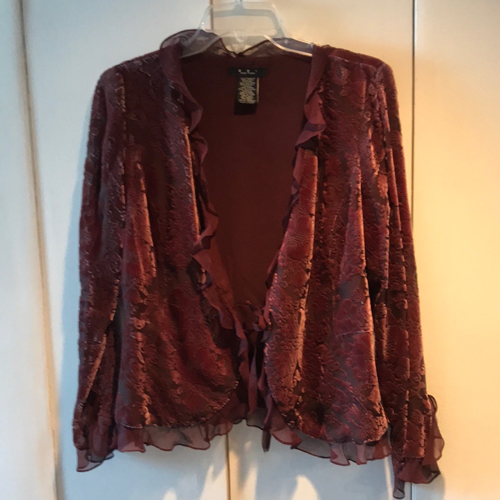 Cut Velvet Ruffled Jacket